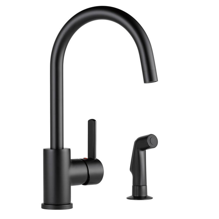Apex Single-Handle Side Sprayer Kitchen Faucet in Matte Black - Super Arbor