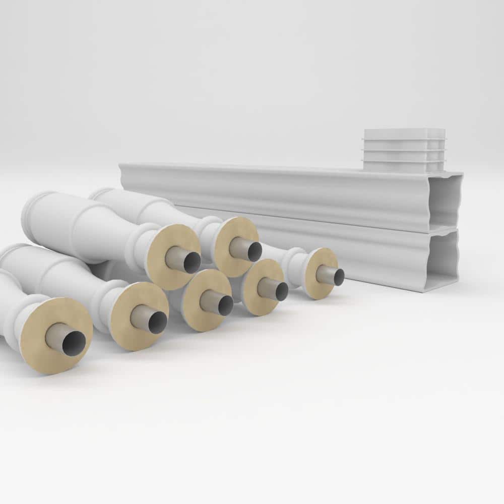 Ekena Millwork Fiberthane Hamilton Balustrade 48 in. L x 32 in. H Fiberglass Railing Kit