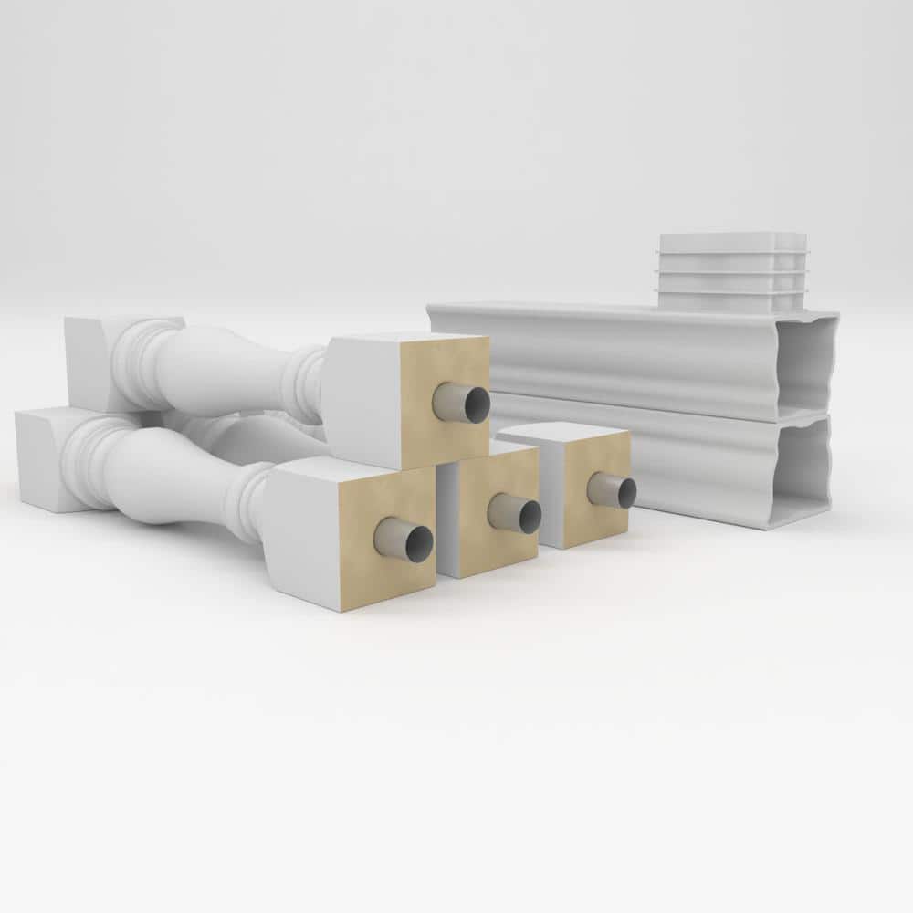 Ekena Millwork Fiberthane Bradford Balustrade 24 in. L x 42 in. H Fiberglass Railing Kit