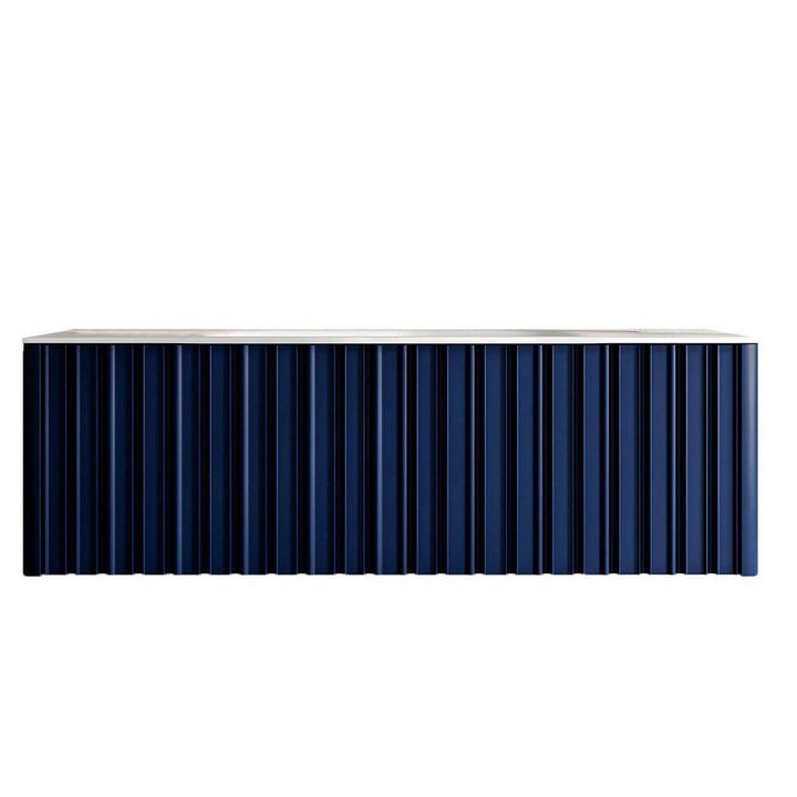 Eviva Dolce 48 in. W x 20 in. D x 14 in. H Single Bath Vanity in Blue with White Solid Surface Top with White Integrated Sink