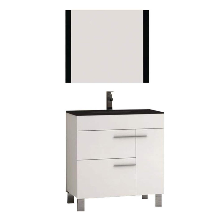 Eviva Cup 31.50 in. W x 18 in. D x 34 in. H Bath Vanity in White with White Ceramic Top with White Sink