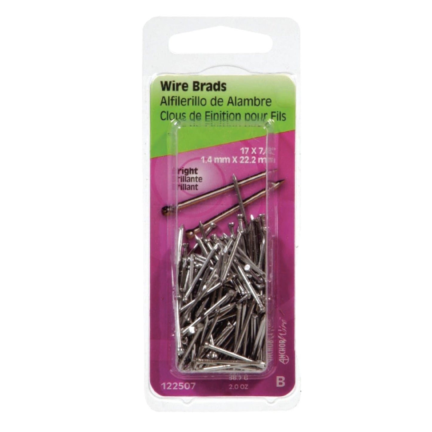 Hillman 17 Gauge x 7/8 in Bright Steel Brad Nails, 1 Pack, 2 oz