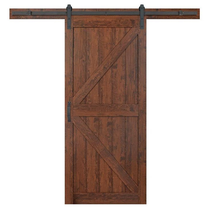 36 in. x 84 in. K-Bar Auburn Interior Sliding Barn Door Slab with Hardware Kit