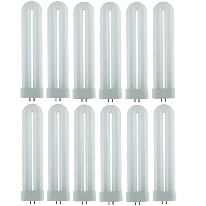 9 in. 18-Watt T6 U-Bent 4-Pin GX10Q Fluorescent Tube CFL Light Bulb Black Light (12-Pack) - Super Arbor