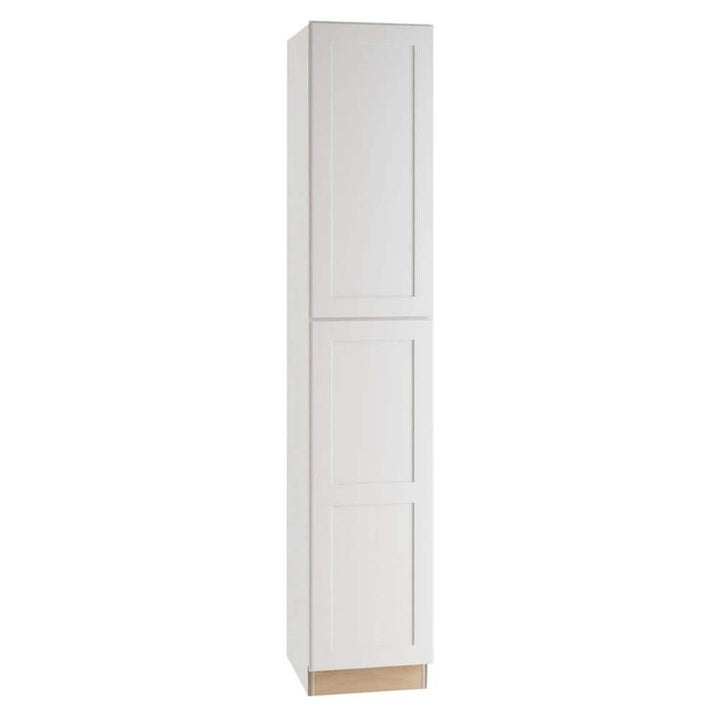 Home Decorators Collection Newport 18 in. W x 24 in. D x 90 in. H Assembled Plywood Pantry Kitchen Cabinet in Pacific White with 4ROT Soft Close LH