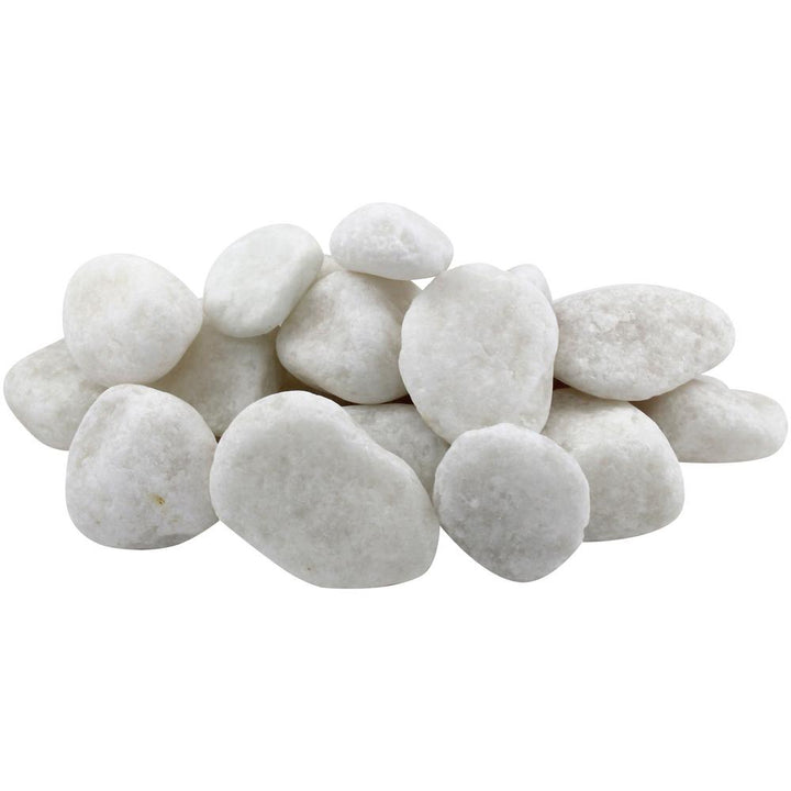 Rain Forest 1 in. to 2 in., 20 lb. Medium Snow White Pebbles - Super Arbor
