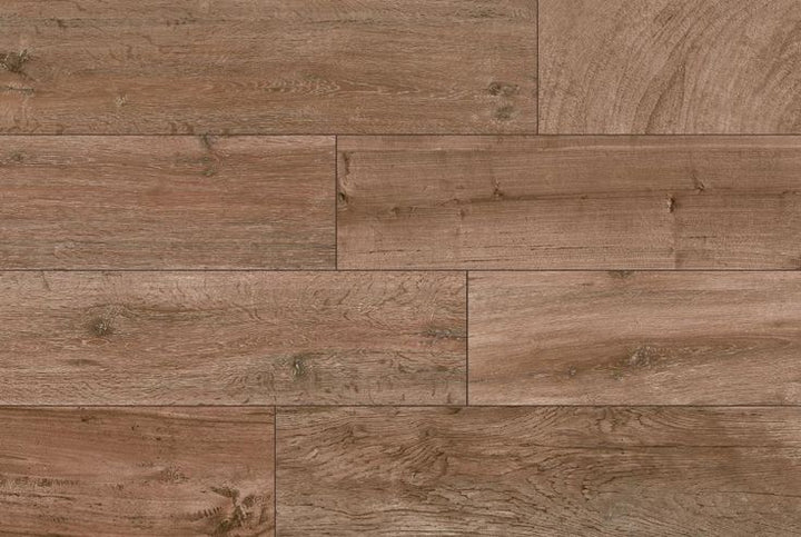Style Selections Woods Natural 6-in x 24-in Porcelain Wood Look Floor Tile (Common: 6-in x 24-in; Actual: 5.84-in x 23.5-in)
