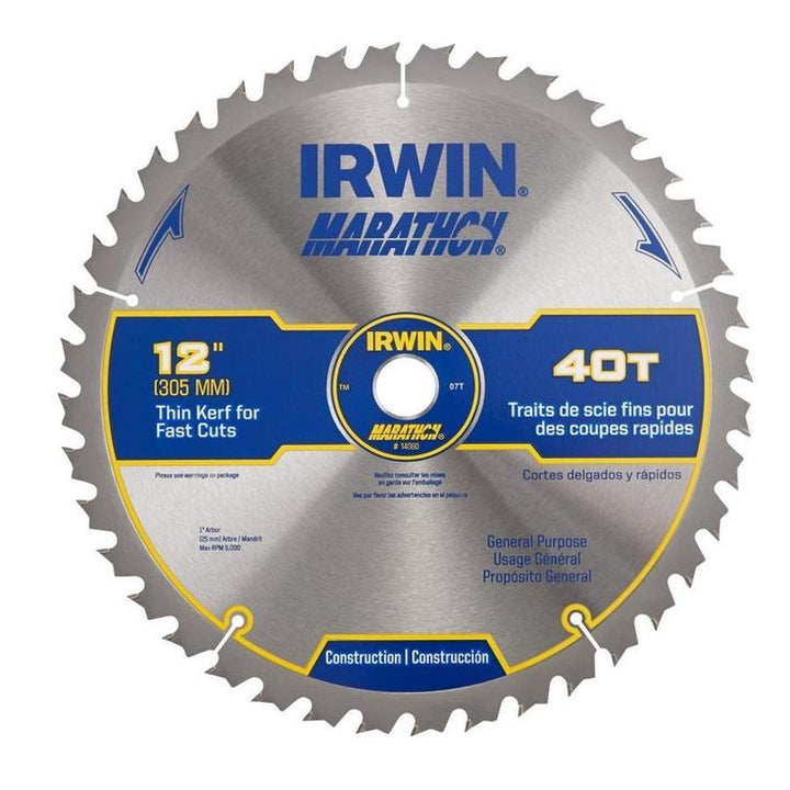 IRWIN Marathon 12-in 40-Tooth Carbide Miter/Table Saw Blade