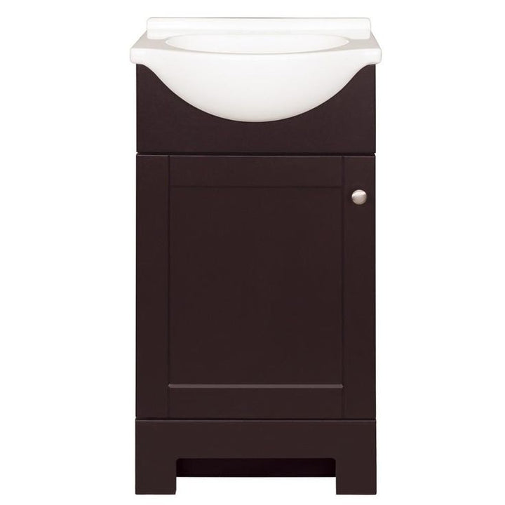 Style Selections Euro 19-in Espresso Single Sink Bathroom Vanity with White Cultured Marble Top