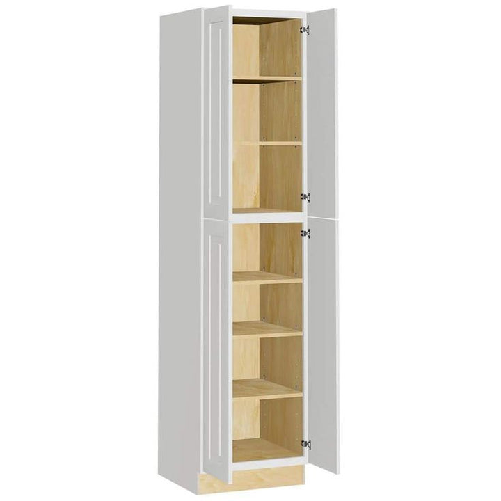 Home Decorators Collection Grayson 24 in. W x 24 in. D x 96 in. H Assembled Plywood Pantry Kitchen Cabinet in Pacific White with Soft Close
