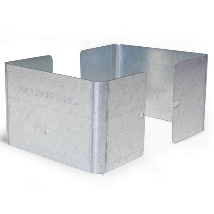 Fence Armor Galvanized Steel Fence Post Guard 4.5 in. L x 4.5 in. W x 3 in. H for Wood