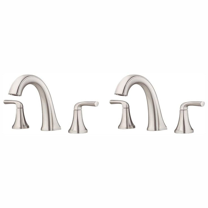 Ladera 8 in. Widespread 2-Handle Bathroom Faucet in Spot Defense Brushed Nickel (2-Pack)