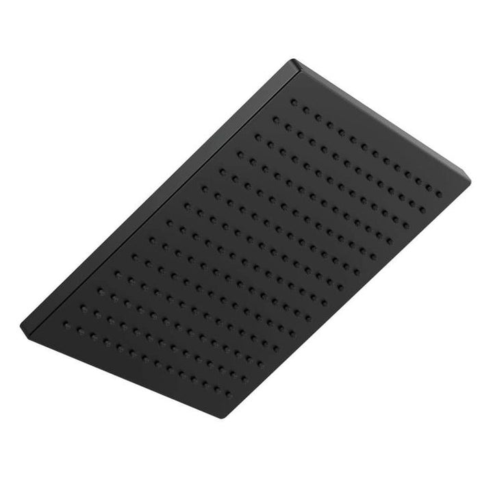 1-Spray 11.8 in. Single Wall Mount Square Fixed Rain Shower Head in Matte Black