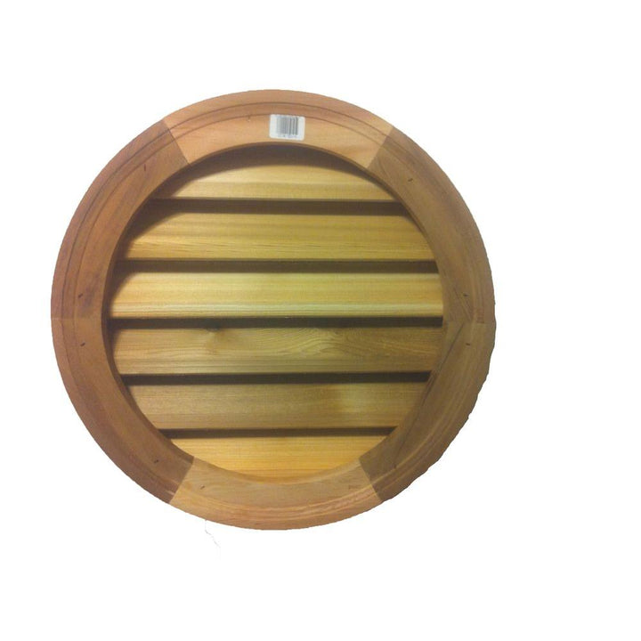 18 in. x 18 in. Round Wood Built-in Screen Gable Louver Vent - Super Arbor