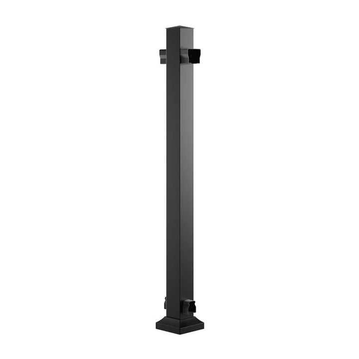 Fiberon 42 in. CitySide Traditional Black Aluminum Line Post