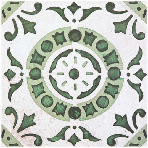 ACHIM Retro Geometric 12 in. x 12 in. Self-Adhesive Vinyl Floor Tile, Green Medallion (20 Tiles/20 sq. ft.)