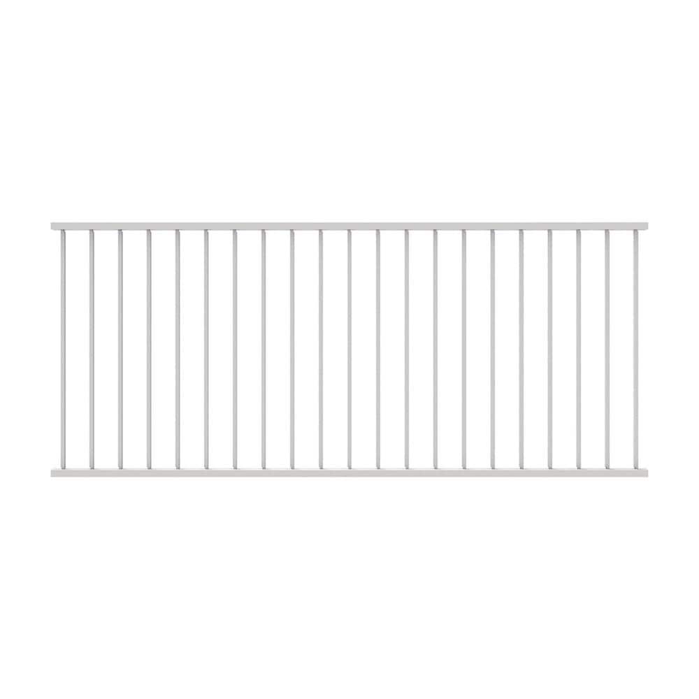 FORTRESS Al13 Home Traditional Railing 40 in. H x 8 ft. W Matte White Aluminum Adjustable Stair Railing Panel