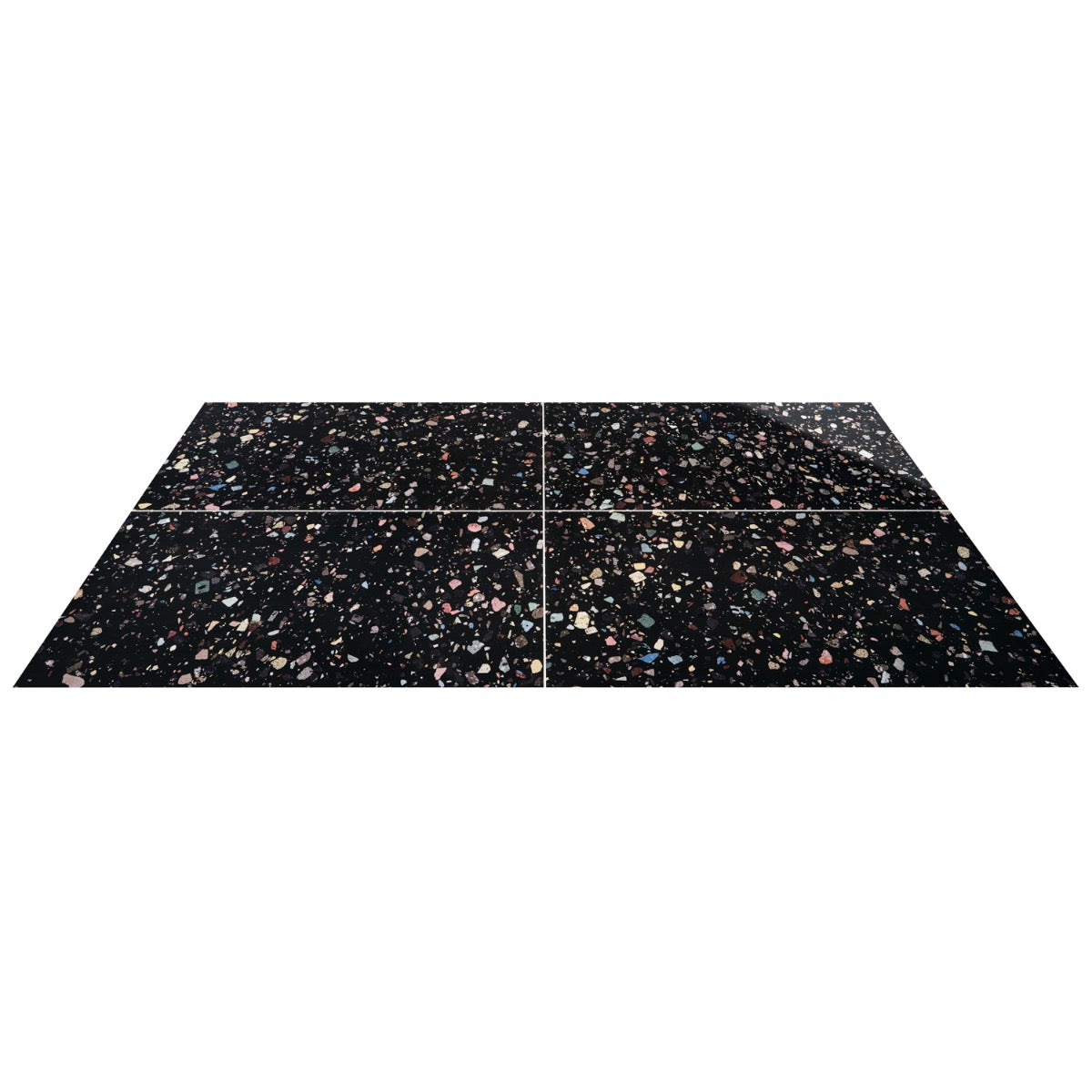 Bejeweled Black Multicolor 24x48 Polished Porcelain Tile - Lux Tile