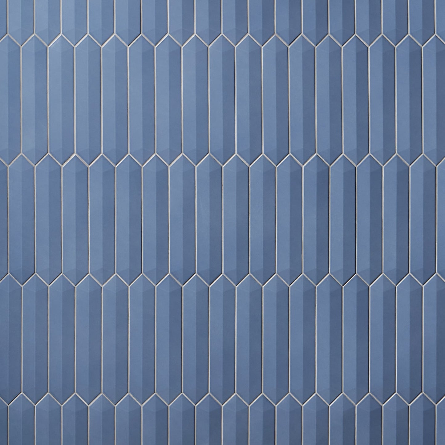Kent Marine Blue 3D Picket Polished Ceramic Wall Tile - Lux Tile