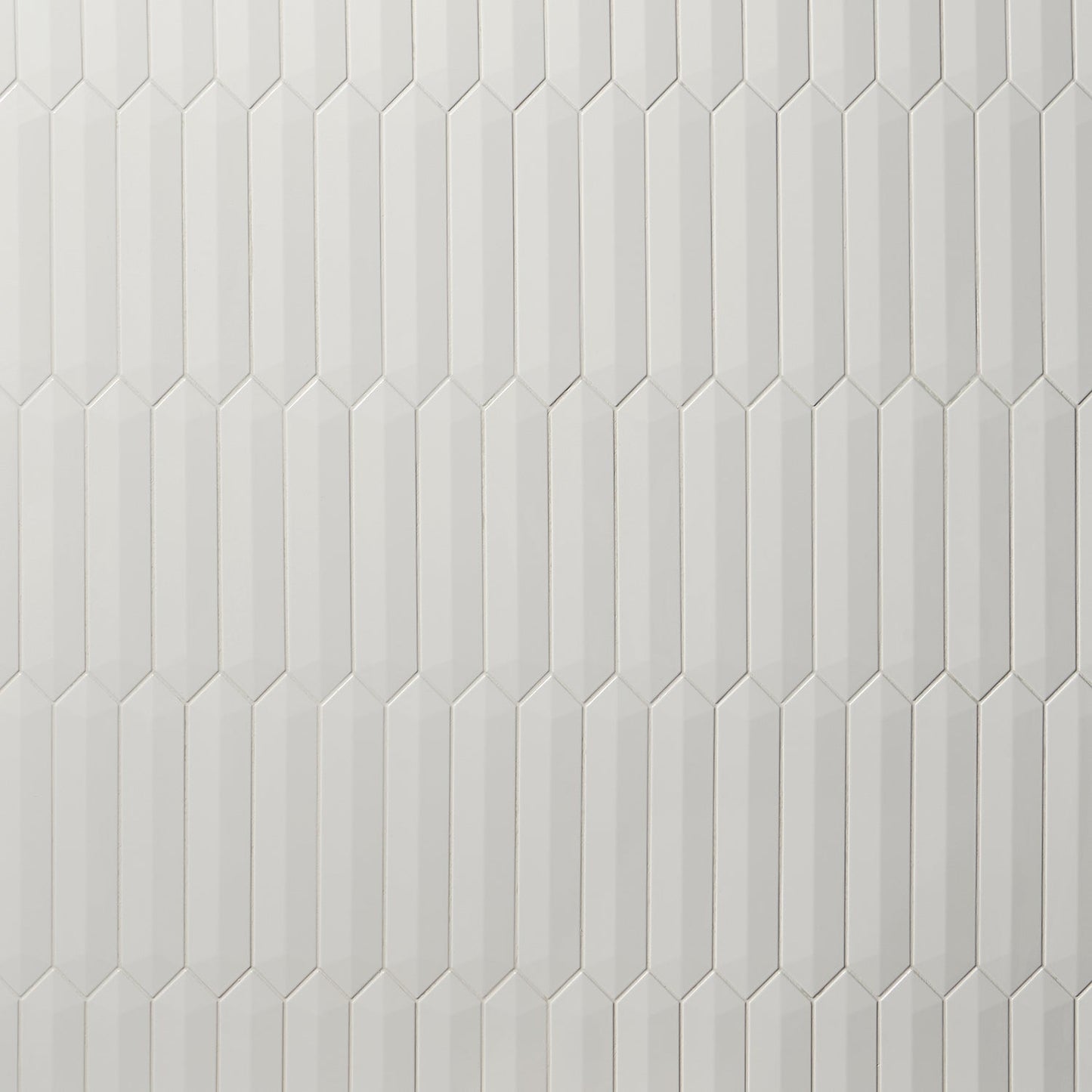 Kent White 3D Picket Polished Ceramic Wall Tile - 2x13
