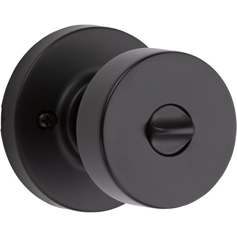 Kwikset Signature Series Pismo Iron Black Entry Knob, ANSI/BHMA Grade 2, KW1, Fits up to 2-1/4 in.