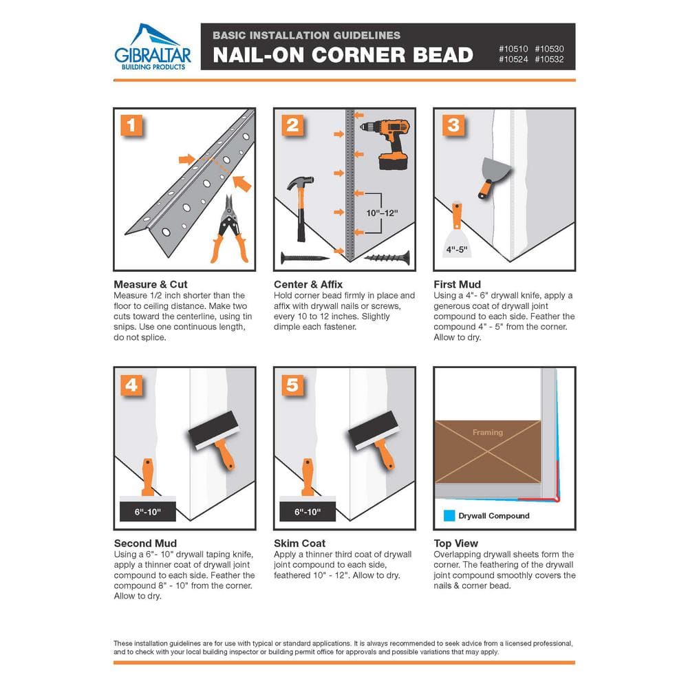 Gibraltar Building Products 1-1/4 in. x 10 ft. Galvanized Steel Drywall Corner Bead