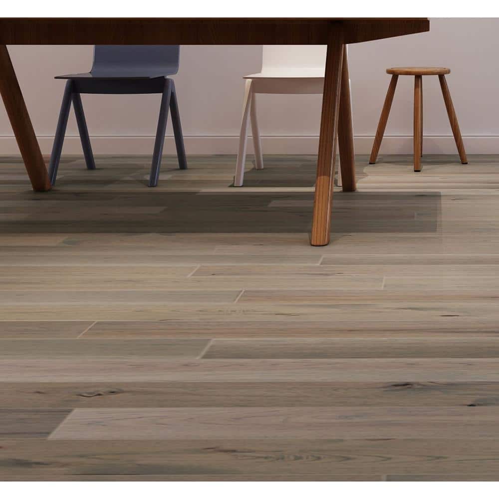 NATU Glazed Brushed Hickory 3/8 in. T x 7.5 in. W Click Lock Wire Brushed Engineered Hardwood Flooring (19.4 sq.ft./case)