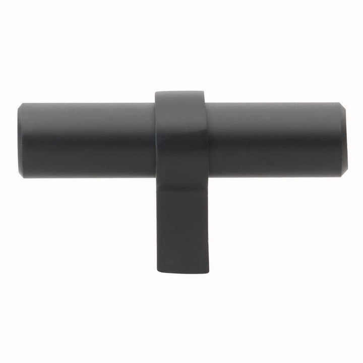 2-1/4 in. Matte Black Euro Style Solid T-Bar Cabinet Drawer Knobs (10-Pack) by GlideRite