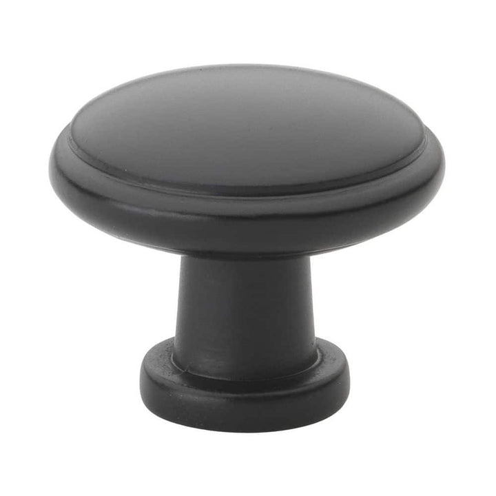 GlideRite 1-1/8 in. Dia Matte Black Round Ring Cabinet Knob (10-Pack)
