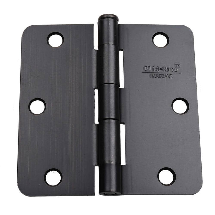 GlideRite 3-1/2 in. Oil Rubbed Bronze Steel Door Hinges, 1/4 in. Corner Radius with Screws (48-Pack)