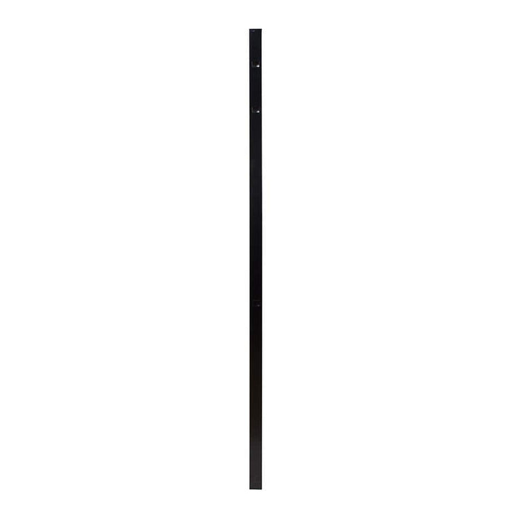 FORTRESS Athens 2 in. x 2 in. x 6 ft. Gloss Black Aluminum Pressed Spear Fence Gate Post