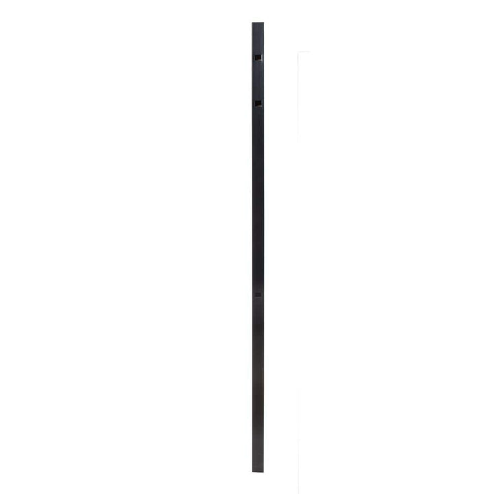 FORTRESS Athens 2 in. x 2 in. x 6 ft. Gloss Black Aluminum Pressed Spear Fence Corner Post