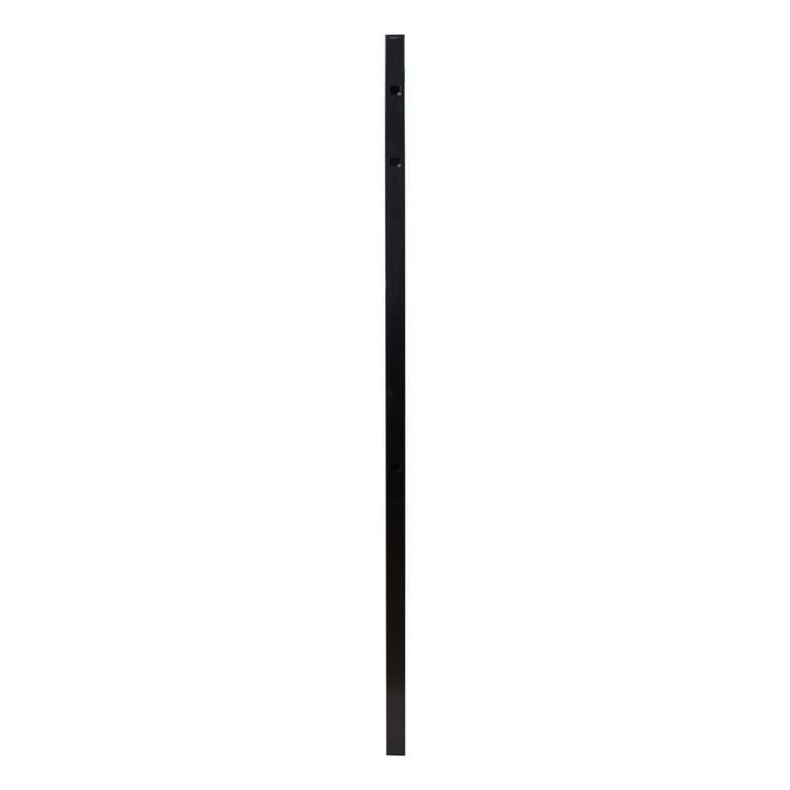 FORTRESS Athens 2 in. x 2 in. x 6 ft. Gloss Black Aluminum Flat Top and Bottom Design Fence End Post