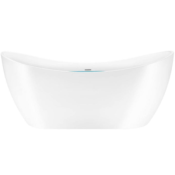 AKDY Freestanding 54 in. Fiberglass Double Slipper Flatbottom Modern Stand Alone Non-Whirlpool Bathtub in Matte Black