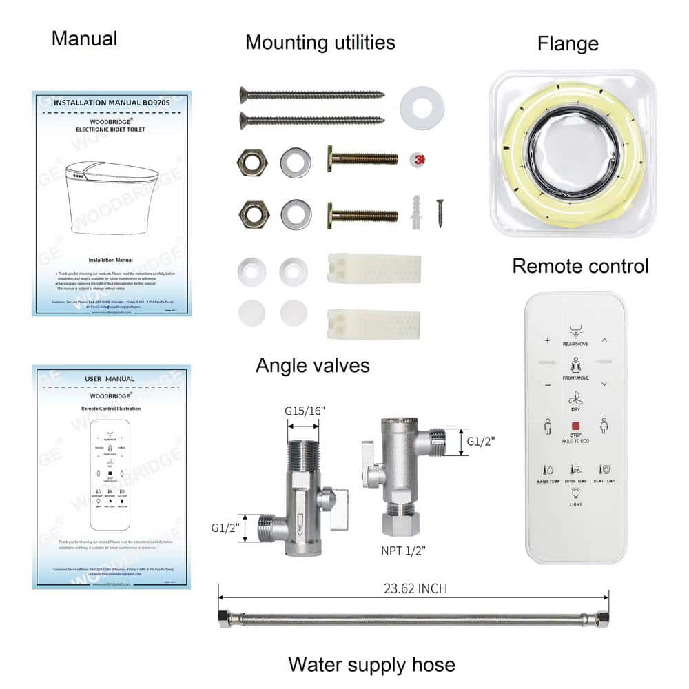 WOODBRIDGE Victoria Intelligent Elongated Smart Toilet with Auto Flush & Foot Sensor