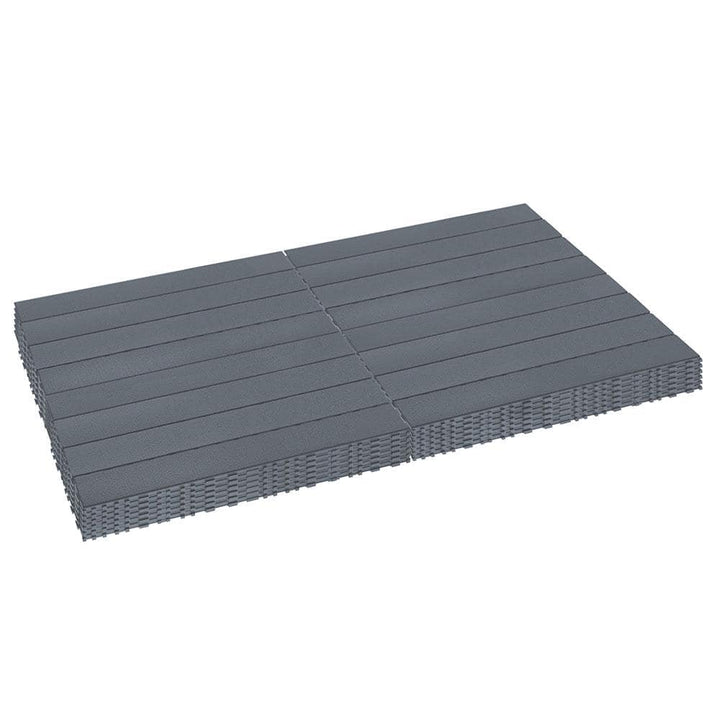 Afoxsos 24 in. x 12 in. Polypropylene Material DIY Module Deck Tile in Dark Gray, Quick and Easy to installation (24 per Case)
