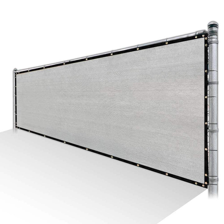 COLOURTREE 4 ft. x 25 ft. Grey Privacy Fence Screen Mesh Fabric Cover Windscreen with Reinforced Grommets for Garden Fence