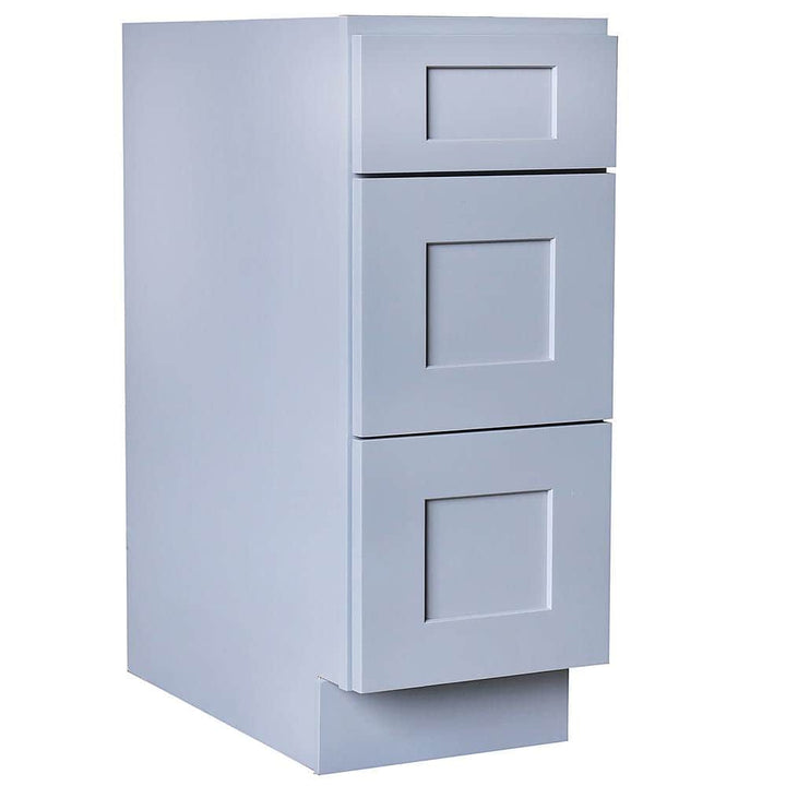 Plywell Ready to Assemble 33x34.5x24 in. Shaker Base Drawer with 1 Standard Drawer with 2 Deep Drawers in Gray