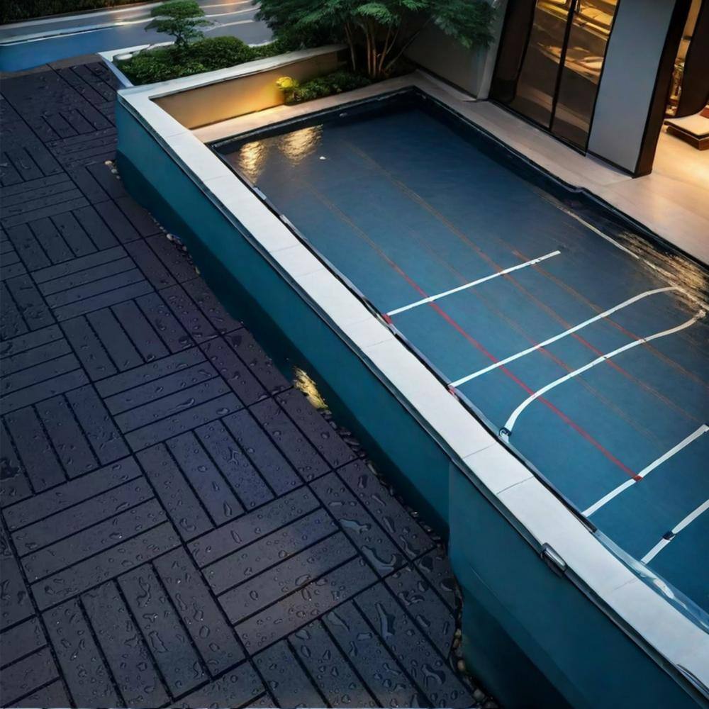 Tidoin Outdoor 1 ft. x 1 ft. Composite Interlocking Tile Deck Tile in Gray(27 Per Box)