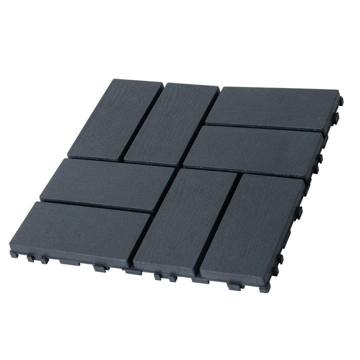 Tidoin Outdoor 1 ft. x 1 ft. Composite Interlocking Tile Deck Tile in Gray(27 Per Box)