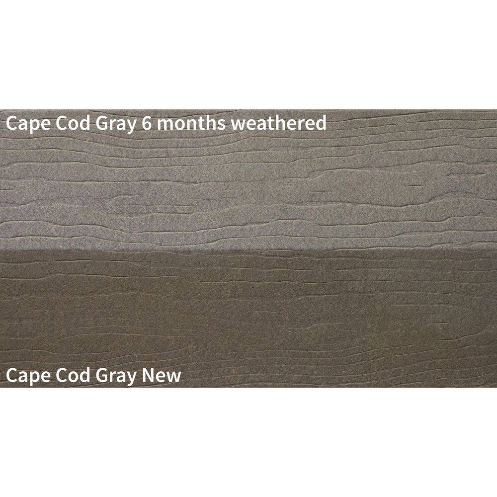MoistureShield Vantage 1 in. x 5.4 in. x 12 ft. Cape Cod Gray Composite Groove Decking Board