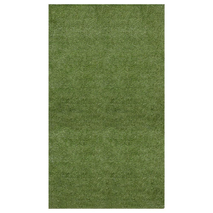Sweet Home Stores Meadowland Collection Waterproof Solid Indoor/Outdoor 7 ft. x 12 ft. Green Artificial Grass Area Rug