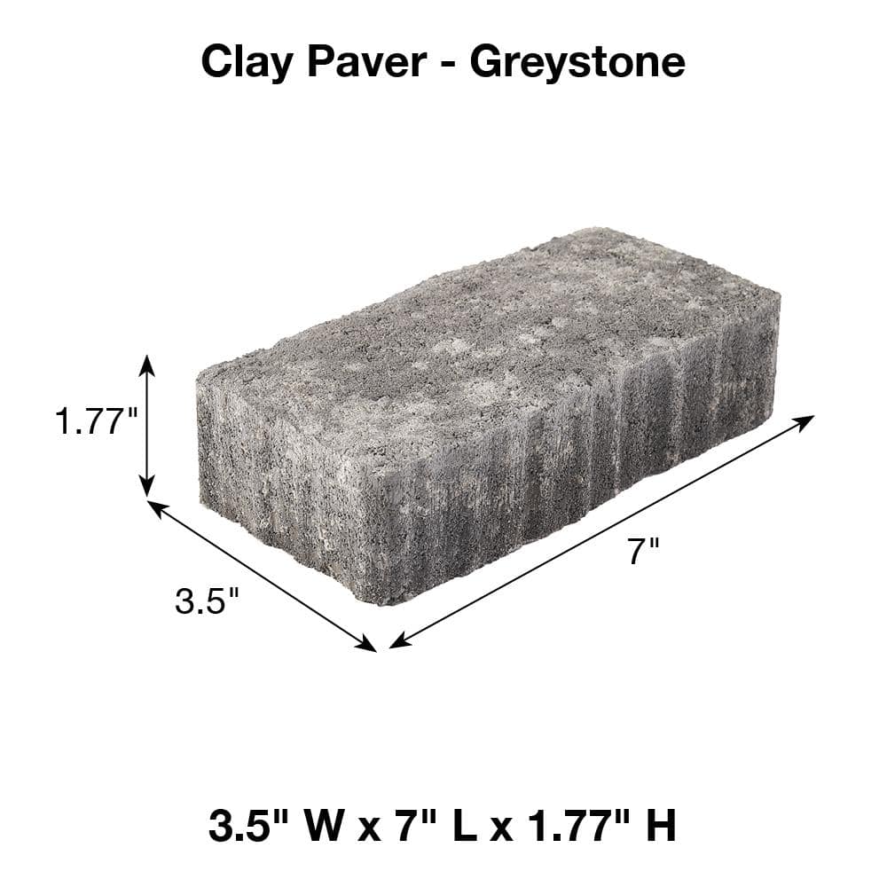 Pavestone Clayton 7 in. L x 3.5 in. W x 1.77 in. H Greystone Concrete Paver (840-Pieces/143 sq. ft./Pallet)