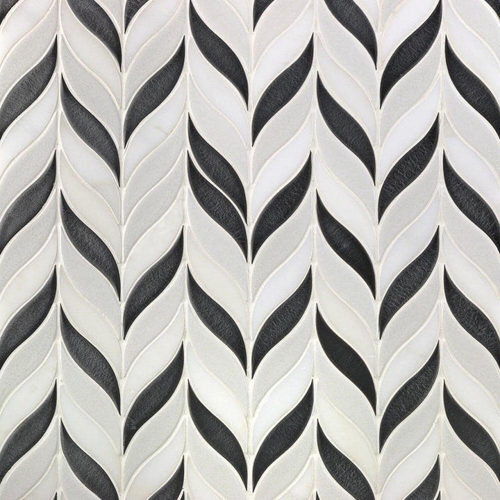 Bond Tile Divine Sprig Gunmetal 11.75 in. x 10.5 in. Marble and Ceramic Mosaic Tile (0.86 Sq. Ft. per Sheet)