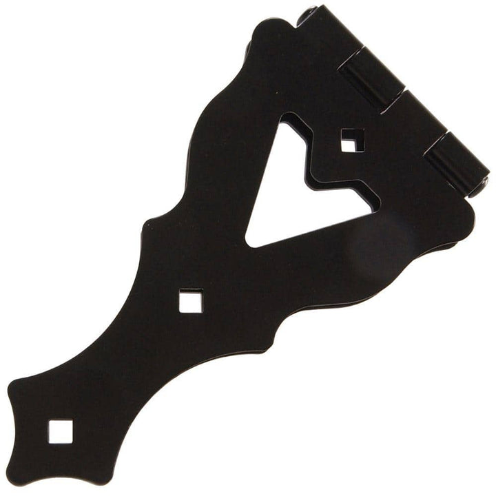 Hardware Essentials 10 in. Black Heavy Duty Ornamental Strap Hinge (4-Pack)