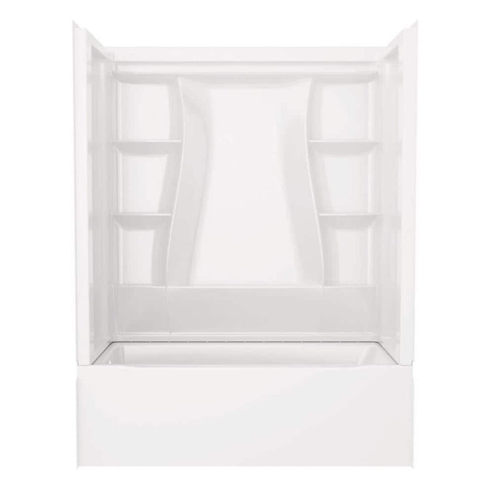 Delta Classic 500 60 in. x 30 in. Alcove Left-Drain Bathtub and 3-Piece Wall Surrounds, High Gloss White