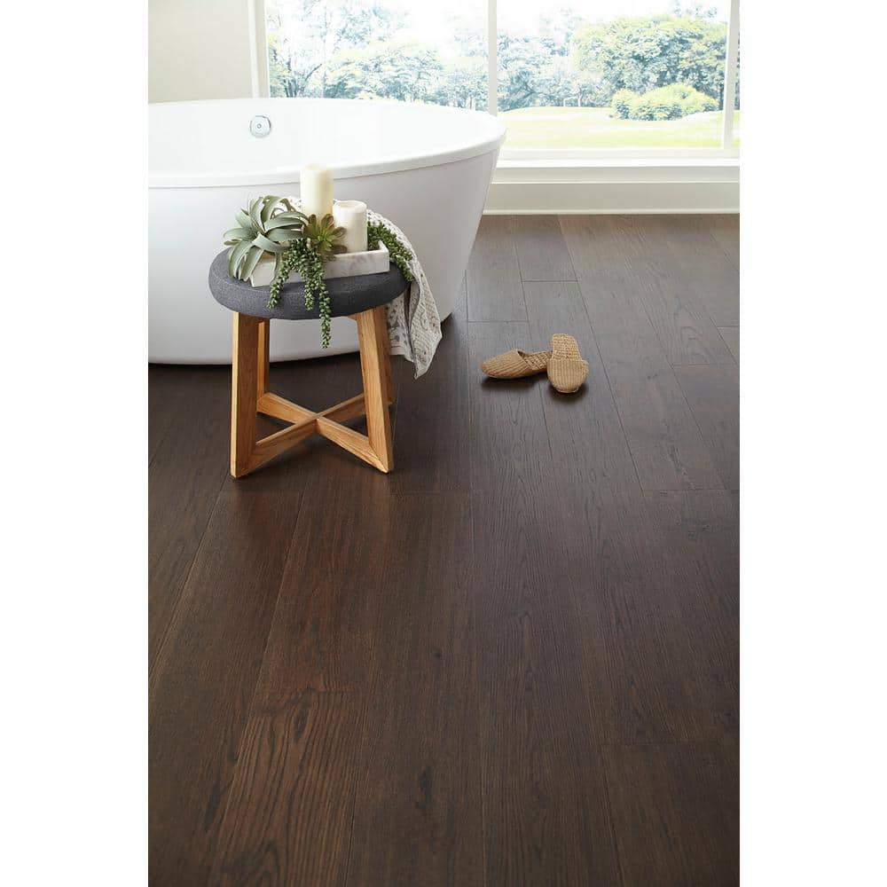 OptiWood Hudson Bay Oak 1/3 in. T x 7.5 in. W Click Lock Wire Brushed Engineered Hardwood Flooring (17.5 sq.ft./case)