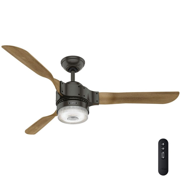 Hunter Apache WiFi-Enabled 54-in Matte Silver Indoor Smart Ceiling Fan with Remote, 3-Blade