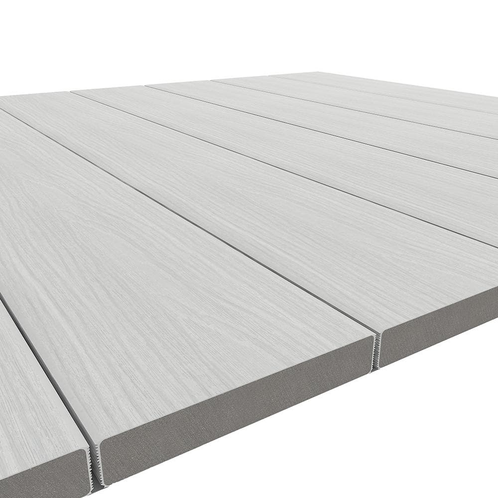 NewTechWood 1 in. x 6 in. x 8 ft. Icelandic Smoke White Solid Composite Decking Board, UltraShield Natural Cortes