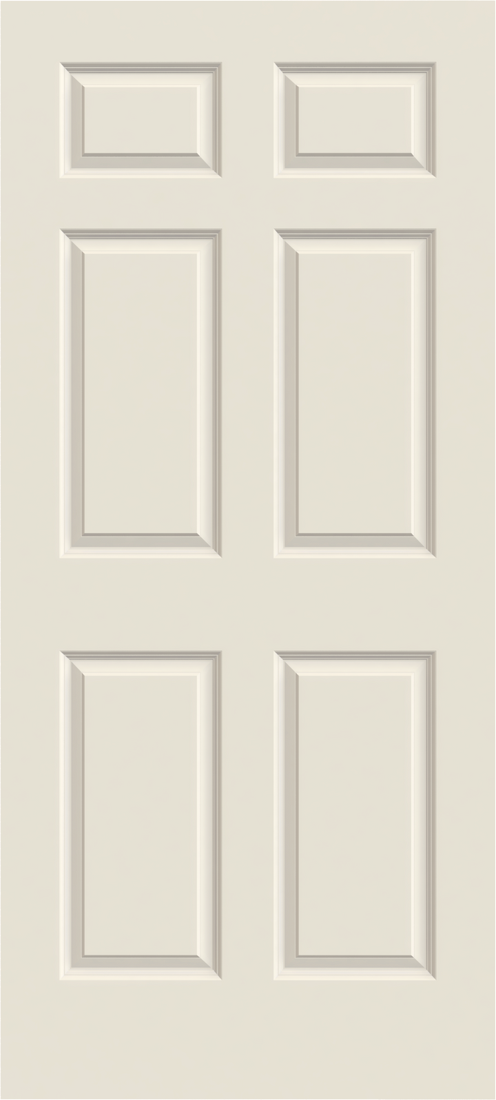JELD-WEN Colonist 24-in x 80-in Primed 6-Panel Hollow Core Molded Composite Right-Hand Single Prehung Interior Door